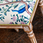Банкетка одноместная из массива бука с цветочным принтом Beige Chinoiserie Garden Banquette варинант исполнения - 2 | Loft Concept в Краснодаре