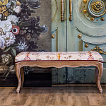 Банкетка из массива бука бежевая с растительным орнаментом Raffael Beige Floral Banquette варинант исполнения - 6 | Loft Concept в Краснодаре