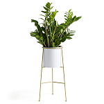 Кашпо из металла и латуни Elegance Elevated Planters белое варинант исполнения - 2 | Loft Concept в Краснодаре