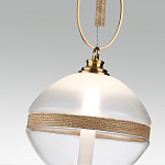 Подвесной светильник с круглым прозрачным плафоном и декоративной каменной вставкой Tectona  варинант исполнения - 5 | Loft Concept в Краснодаре