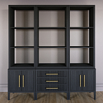 Модульный стеллаж Primo из трех составных элементов Черный дуб варинант исполнения - 2 | Loft Concept в Краснодаре