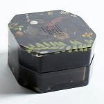 Шкатулка из эпоксидной смолы с цветами черная Epoxy Resin Square Box Black варинант исполнения - 5 | Loft Concept в Краснодаре