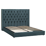 Кровать двуспальная зеленая с основанием из массива дерева с мягким изголовьем Velour Beds варинант исполнения - 1 | Loft Concept в Краснодаре