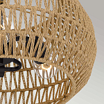 Потолочный светильник с плафоном из плетеного джута и черным каркасом Quoizel варинант исполнения - 6 | Loft Concept в Краснодаре