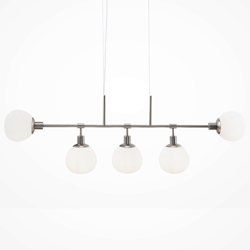 Люстра Tiepolo Ball Chandelier Nickel 5 Никель Белый в Краснодаре | Loft Concept 
