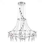 Люстра подвесная из металла с хрустальными прозрачными подвесками Quasar 81 варинант исполнения - 8 | Loft Concept в Краснодаре