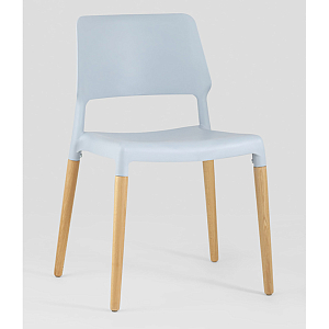 Пластиковый стул на ножках из массива бука Ferret Grey-Blue