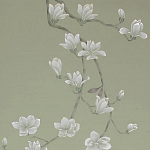 Обои ручная роспись Magnolia Canopy Colourway SC-287 on Aquamarine slub silk варинант исполнения - 1 | Loft Concept в Краснодаре