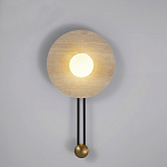 Бра круглое с каменным основанием и плафоном из стекла в форме шара Shaw Marble Lighting варинант исполнения - 5 | Loft Concept в Краснодаре