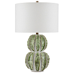 Настольная лампа с фактурным основанием с сочетании белого и зеленого цветов Festoon варинант исполнения - 3 | Loft Concept в Краснодаре