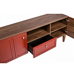 ТВ-тумба красная из массива бука с 2-мя дверками и ящиком Wenge Light варинант исполнения - 5 | Loft Concept в Краснодаре