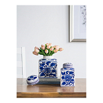 Ваза с крышкой в китайском стиле Oriental Blue & White Ornament Vases варинант исполнения - 5 | Loft Concept в Краснодаре