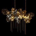 Люстра подвесная с 22-мя гранёными стеклянными плафонами с вертикальными подвесками Gilded Mirage  варинант исполнения - 4 | Loft Concept в Краснодаре