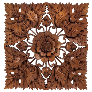 Панно из дерева квадратное Flower Panel With Trees