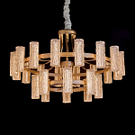 Люстра двухъярусная круглая с текстурными цилиндрическими плафонами Glimpse варинант исполнения - 6 | Loft Concept в Краснодаре