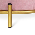 Банкетка круглая пыльно-розовый велюр на 4-х металлических ножках золотого цвета SANJAY варинант исполнения - 2 | Loft Concept в Краснодаре