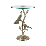 Столик с круглой стеклянной столешницей и корпусом в виде двух павлинов на ветке Table Two Peacocks варинант исполнения - 2 | Loft Concept в Краснодаре