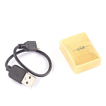 Зажигалка электронная с накладкой из натурального камня Малахит и с USB проводом для зарядки Stone Lighters варинант исполнения - 4 | Loft Concept в Краснодаре