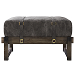 Пуф Duncan винтажная черная кожа  варинант исполнения - 1 | Loft Concept в Краснодаре