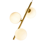 Подвесной светильник бронзового цвета с 3-мя белыми стеклянными шарообразными плафонами Bubble Chandelier варинант исполнения - 2 | Loft Concept в Краснодаре