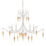 Люстра белая фактурная с подвесками из ракушек Study of Grace варинант исполнения - 2 | Loft Concept в Краснодаре