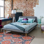Кровать с мягким изголовьем Palmer Bed варинант исполнения - 6 | Loft Concept в Краснодаре