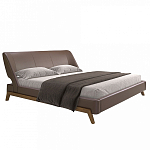 Кровать двуспальная с изголовьем из экокожи шоколадно-коричневого цвета Modern Look варинант исполнения - 1 | Loft Concept в Краснодаре