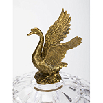 Конфетница из прозрачного рельефного стекла с ручками в виде стрекоз и фигуркой лебедя Eden Garden варинант исполнения - 3 | Loft Concept в Краснодаре