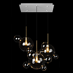 Люстра подвесная 3 лампы с прозрачными стеклянными шарами и золотыми деталями Giopato & Coombes варинант исполнения - 2 | Loft Concept в Краснодаре