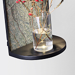 Настенный светильник зеленого цвета с черной рамкой овальной формы с полкой Herbarium  варинант исполнения - 3 | Loft Concept в Краснодаре