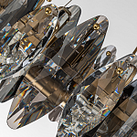 Люстра подвесная круглая с овальными подвесками из стекла дымчатого цвета Harlow Crystal Round варинант исполнения - 3 | Loft Concept в Краснодаре