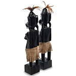 Комплект из 2-х деревянных статуэток Asmat Statuettes Black варинант исполнения - 5 | Loft Concept в Краснодаре