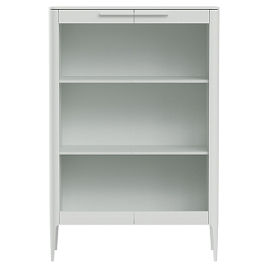 Витрина белая с 2-мя стеклянными дверцами и 3-мя полками Type 