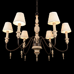 Люстра на металлическом основании с 6-ю белыми тканевыми абажурами Terrain варинант исполнения - 8 | Loft Concept в Краснодаре