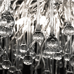 Люстра подвесная с прозрачными стеклянными подвесками в форме капель Диаметр 100 см Droplet Chandelier варинант исполнения - 20 | Loft Concept в Краснодаре