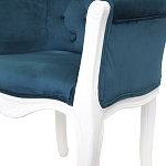 Кресло низкое в стиле прованс Louis French Armchair white and blue velour варинант исполнения - 4 | Loft Concept в Краснодаре