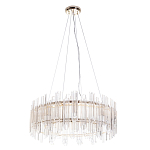 Люстра подвесная круглая с прозрачными хрустальными трубками и золотистым каркасом Диаметр 60 см Hexagon Tube Light варинант исполнения - 1 | Loft Concept в Краснодаре