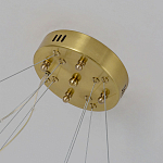 Люстра подвесная двухъярусная с золотистымыми кольцами и прозрачными стеклянными элементами Ring Horizontal варинант исполнения - 2 | Loft Concept в Краснодаре