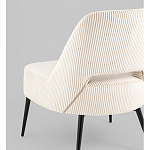 Кресло лаунж Бостон велюр рельефный молочный на черных ножках варинант исполнения - 3 | Loft Concept в Краснодаре