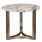 Столик журнальный с круглой мраморной столешницей Unique Stone Design варинант исполнения - 1 | Loft Concept в Краснодаре