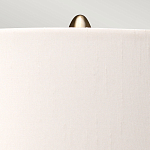 Настольная лампа с шарообразным прозрачным основанием из цветного переработанного стекла и белым цилиндрическим абажуром Elstead Lighting варинант исполнения - 3 | Loft Concept в Краснодаре