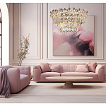 Люстра круглая с декоративными элементами в виде крупных хрустальных цветов Palace Gardens варинант исполнения - 6 | Loft Concept в Краснодаре