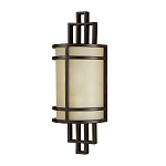 Бра бронзового цвета с полукруглым матовым стеклянным плафоном в геометрическом каркасе Feiss варинант исполнения - 1 | Loft Concept в Краснодаре