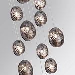 Люстра каскадная с 11-ю круглыми плафонами из рельефного стекла Disc Light варинант исполнения - 5 | Loft Concept в Краснодаре