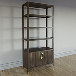 Стеллаж со стеклянными полками Elsa Dreams Walnut варинант исполнения - 2 | Loft Concept в Краснодаре