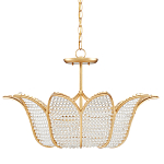 Люстра в форме тюльпана с лепестками из прозрачных стеклянных бусин Hanging Flowers варинант исполнения - 4 | Loft Concept в Краснодаре