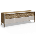 ТВ тумба 2 двери и 2 ящика с подсветкой на рельефном фасаде Warm Industrial варинант исполнения - 4 | Loft Concept в Краснодаре