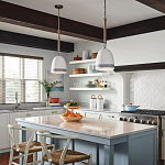 Подвесной светильник белый колоколообразный с декоративной обмоткой из веревки Hinkley варинант исполнения - 6 | Loft Concept в Краснодаре