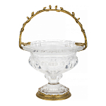 Чаша из прозрачного стекла на ножке с бронзовой ручкой в виде ветки Eden Garden варинант исполнения - 1 | Loft Concept в Краснодаре
