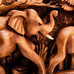 Панно из дерева слоны Panel With Animals варинант исполнения - 3 | Loft Concept в Краснодаре